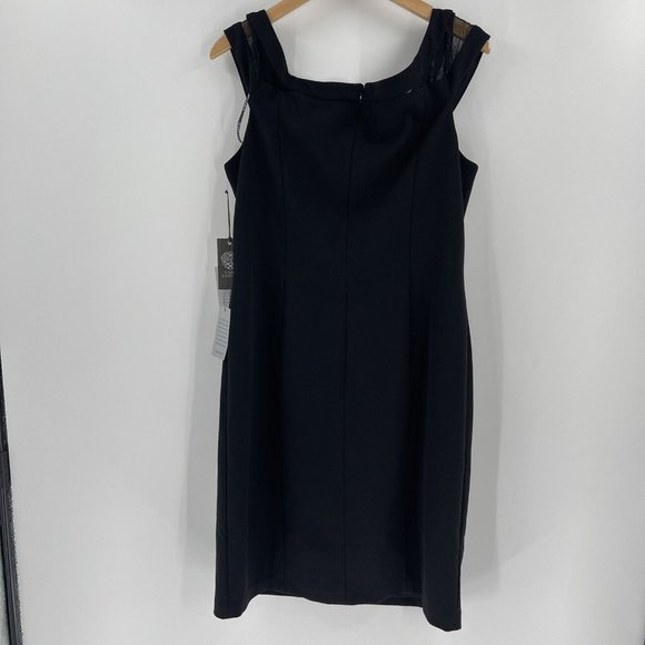 Vince Camuto Mesh Inset Sheath Dress (Size 18) Black - Picture 4 of 7